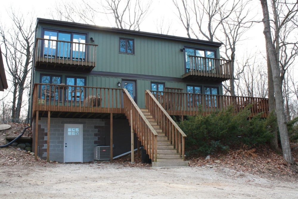 New steel siding installation