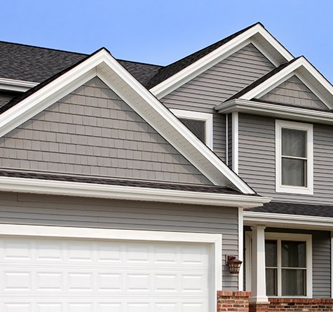 Grey siding on a Wisconsin home 