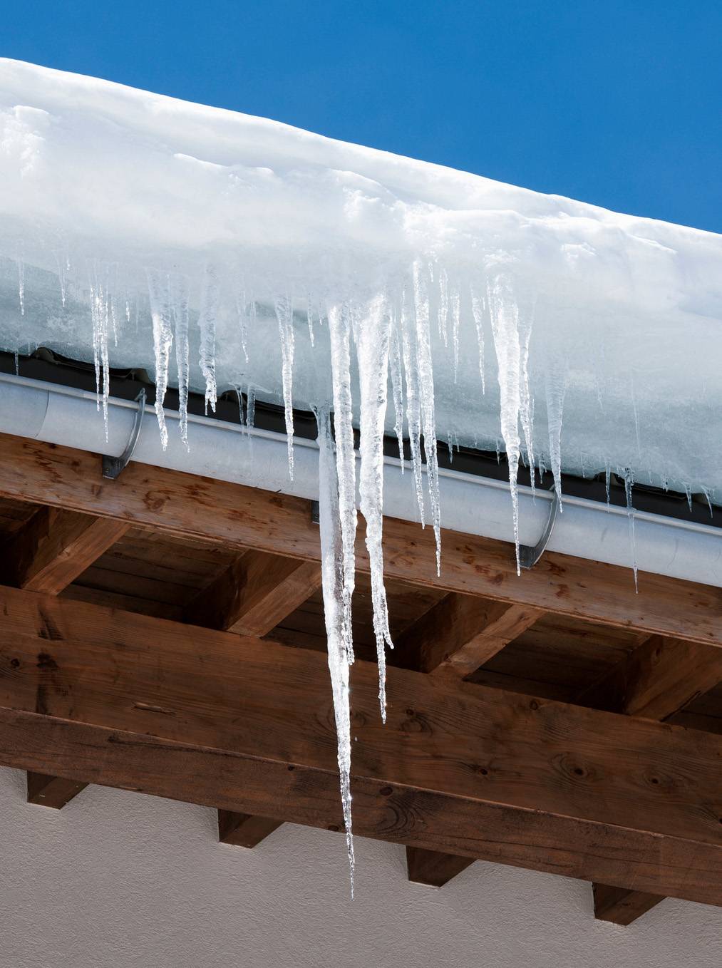 Ice and snow buildup in gutters