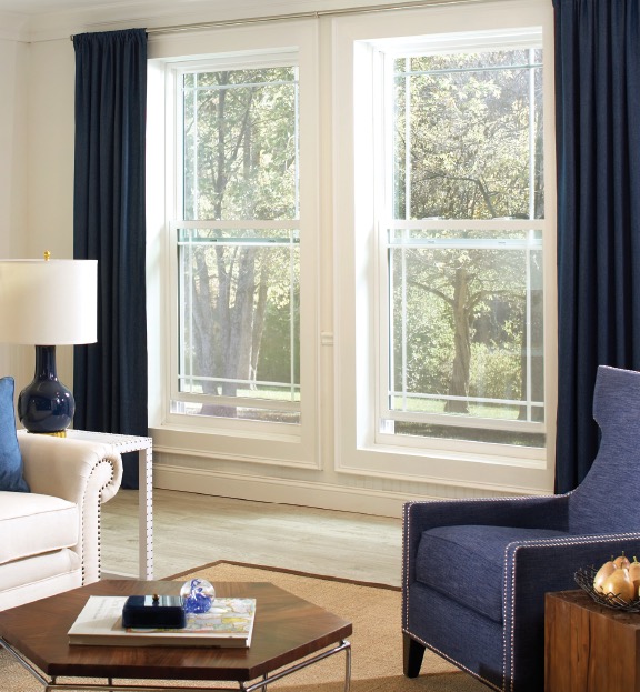 New white double hung windows in Wisconsin home