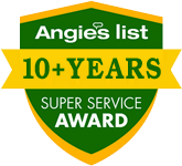 Infinity Exteriors has a 10+ years super service award from Angie's list